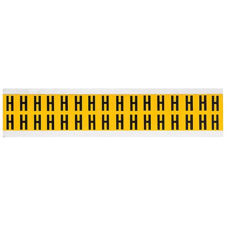 Letter Label, H, 3/4in.Hx9/16in.W, Vinyl