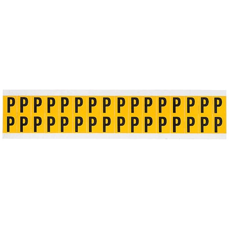 Letter Label, P, 3/4in.Hx9/16in.W, Vinyl