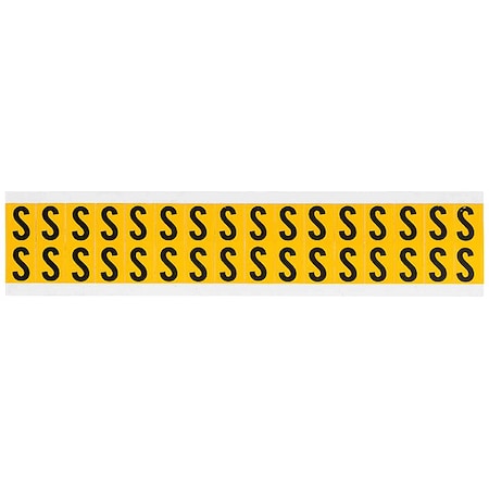 Letter Label, S, 3/4in.Hx9/16in.W, Vinyl