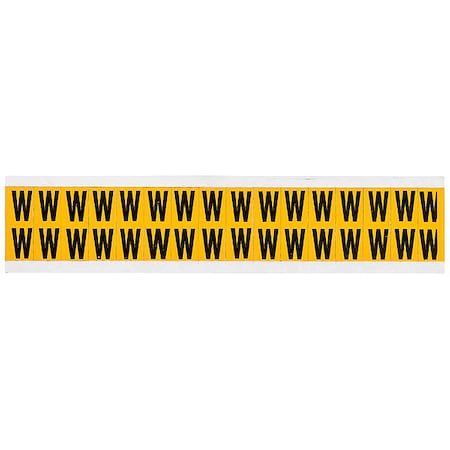 Letter Label, W, 3/4in.Hx9/16in.W, Vinyl