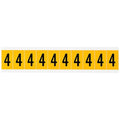 Number Label, 4, 1-1/2in.Hx7/8in.W, Vinyl