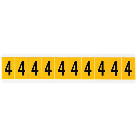 Number Label, 4, 1-1/2in.Hx7/8in.W, Vinyl