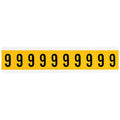 Number Label, 9, 1-1/2in.Hx7/8in.W, Vinyl