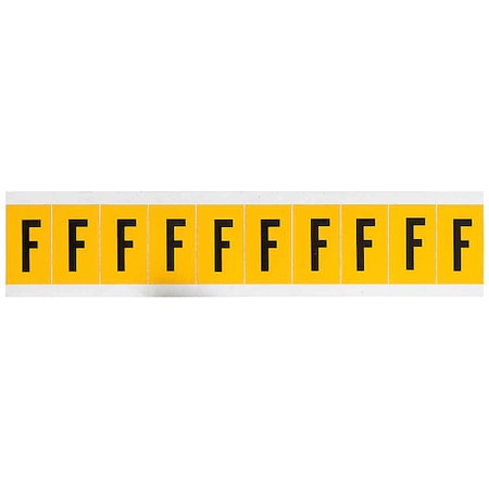 Letter Label, F, 1-1/2in.Hx7/8in.W, Vinyl