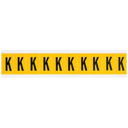 Letter Label, K, 1-1/2in.Hx7/8in.W, Vinyl