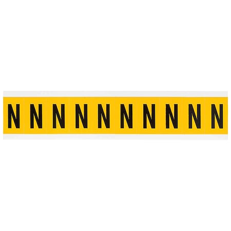 Letter Label, N, 1-1/2in.Hx7/8in.W, Vinyl