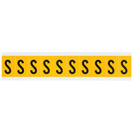 Letter Label, S, 1-1/2in.Hx7/8in.W