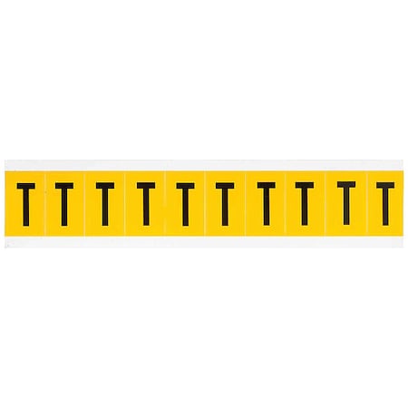 Letter Label, T, 1-1/2in.Hx7/8in.W, Vinyl