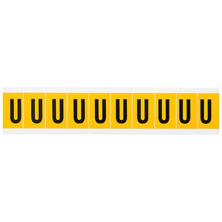 Letter Label, U, 1-1/2in.Hx7/8in.W