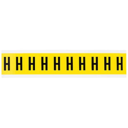 Letter Label, H, 1-1/2in.Hx7/8in.W, Vinyl