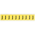 Letter Label, J, 8inW, Black/Yellow, Vinyl