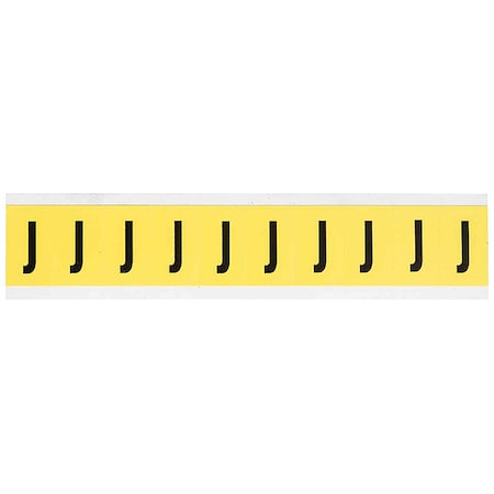 Letter Label, J, 8inW, Black/Yellow, Vinyl