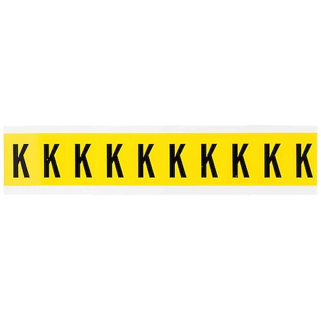 Letter Label, K, 1-1/2in.Hx7/8in.W
