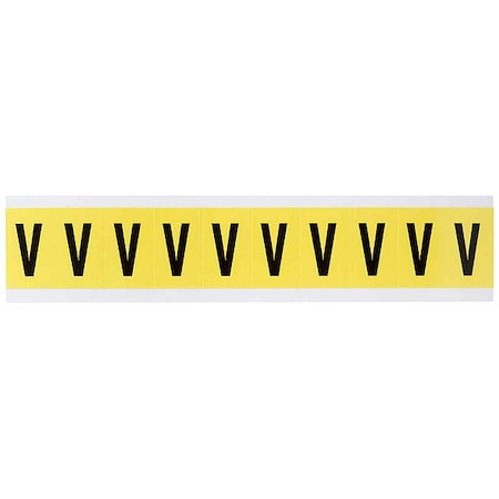 Letter Label, V, 1-1/2in.Hx7/8in.W, Vinyl