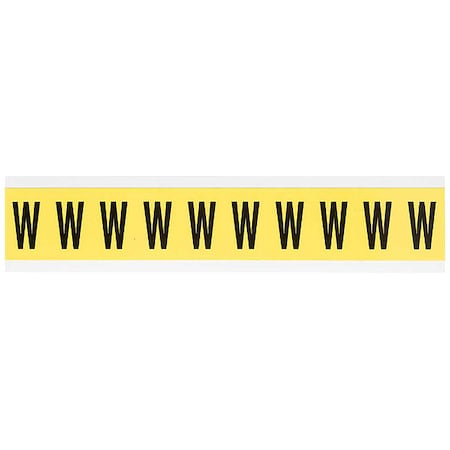 Letter Label, W, 1-1/2in.Hx7/8in.W, Vinyl