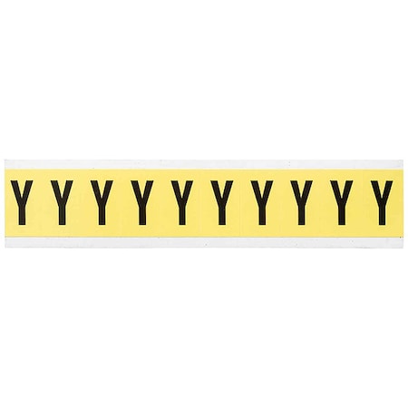 Letter Label, Y, 1-1/2in.Hx7/8in.W, Vinyl