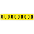 Number Label, 0, 1-1/2in.Hx7/8in.W, Vinyl