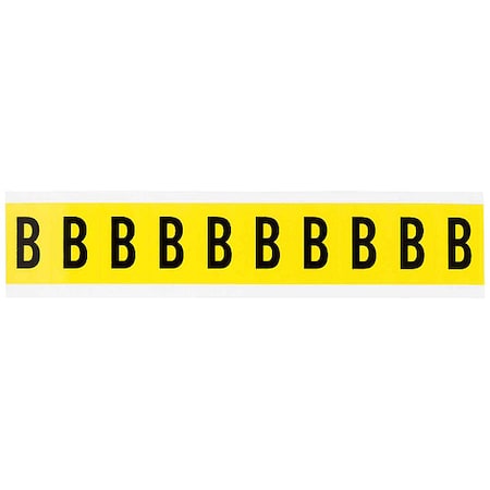 Letter Label, B, 1-1/2in.Hx7/8in.W, Vinyl, PK10