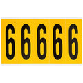 Number Label, 6, 5in.Hx1-3/4in.W, Vinyl