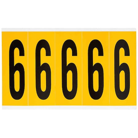 Number Label, 6, 5in.Hx1-3/4in.W, Vinyl