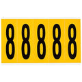 Number Label, 8, 5in.Hx1-3/4in.W, Vinyl