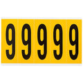 Number Label, 9, 5in.Hx1-3/4in.W, Vinyl