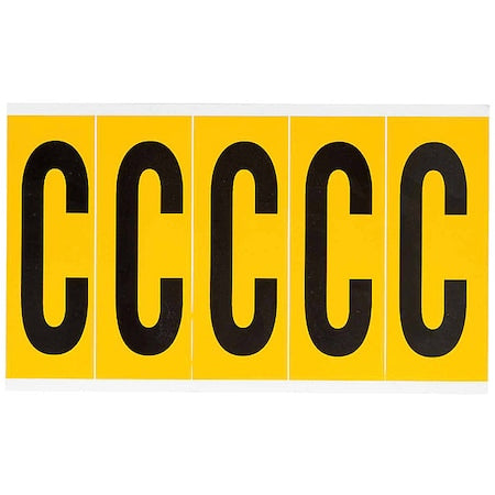 Letter Label, C, 5in.Hx1-3/4in.W, Vinyl