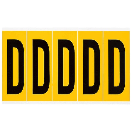 Letter Label, D, 5inHx1-3/4inW, No. Cards 1