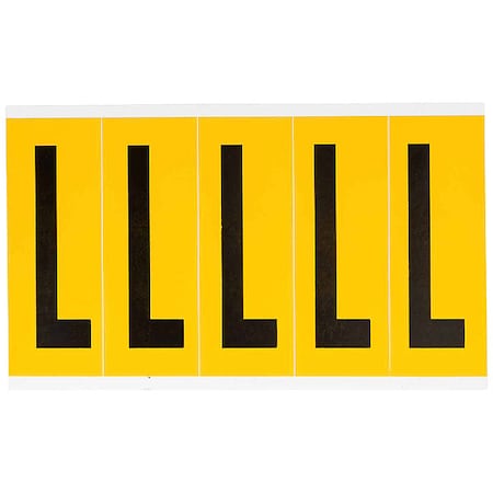 Letter Label, L, 5in.Hx1-3/4in.W, Vinyl