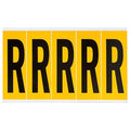 Letter Label, R, 5in.Hx1-3/4in.W, Vinyl