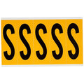 Letter Label, S, 5inHx1-3/4inW, No. Cards 1