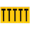 Letter Label, T, 5inHx1-3/4inW, No. Cards 1
