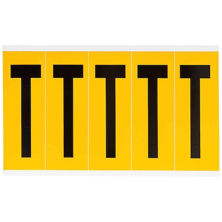 Letter Label, T, 5inHx1-3/4inW, No. Cards 1