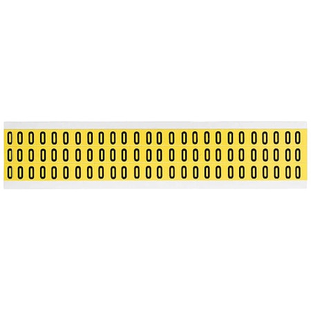 Number Label, 0, 1/2in.Hx11/32in.W, Vinyl
