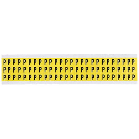 Letter Label, P, 1/2in.Hx11/32in.W, Vinyl