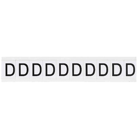 Letter Label, Character D, 1-1/2 In. H