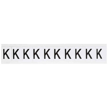 Letter Label, Character K, 1-1/2 In. H, PK10
