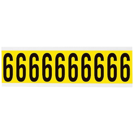 NumberLabel, Vinyl, 2-1/4inH, 7/8inW