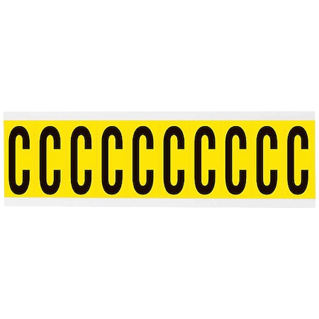 Letter Label, C, 2-1/4in.Hx7/8in.W, Vinyl
