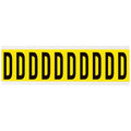 Letter Label, D, 8inW, Black/Yellow, Vinyl