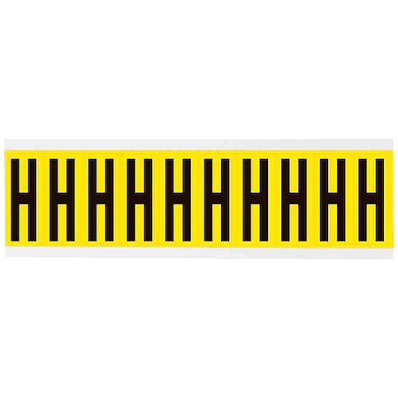 Letter Label, H, 2-1/4in.Hx7/8in.W, Vinyl