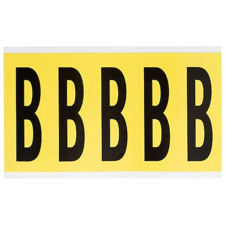 Letter Label, B, 5in.Hx1-3/4in.W, Vinyl