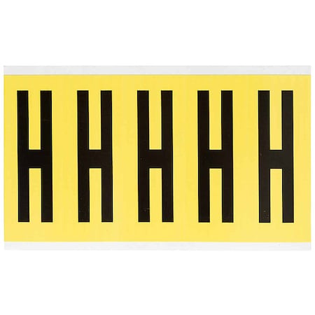 Letter Label, H, 5in.Hx1-3/4in.W, Vinyl