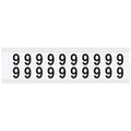 Number Label, 9, 3/4in.Hx21/32in.W, Vinyl