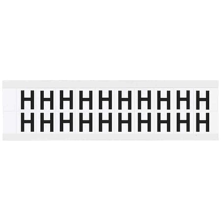 Letter Label, H, 3/4in.Hx21/32in.W, Vinyl