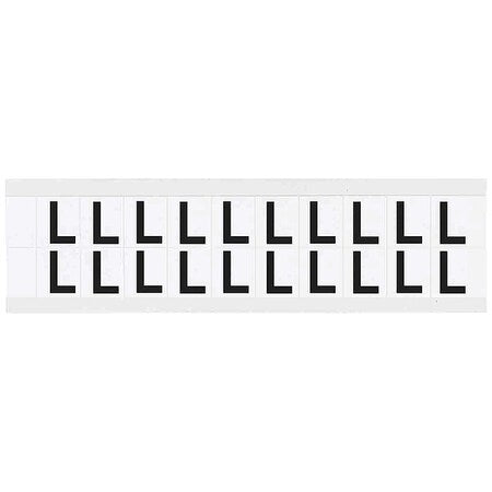 Letter Label, L, 3/4in.Hx21/32in.W, Vinyl