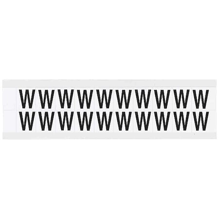 Letter Label, W, 3/4in.Hx21/32in.W, Vinyl