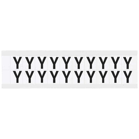 Letter Label, Y, 3/4in.Hx21/32in.W, Vinyl