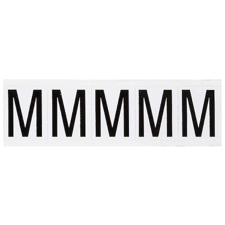 Letter Label, M, 2-1/4inHx1-13/16inW, Vinyl, PK5