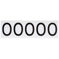 Letter Label, O, 2-1/4inHx1-13/16inW, Vinyl, PK5